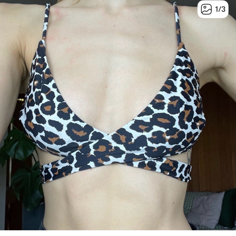 Show Me Your MuMu leopard print bikini wrap top medium